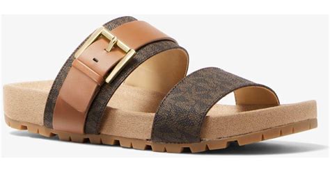 michael kors outlet mylah logo and leather sandal|mylah leather sandals.